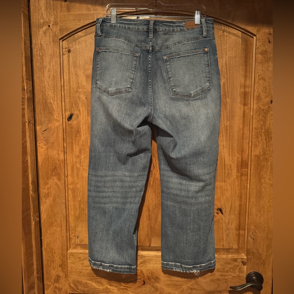 Judy Blue Wide Leg Cropped Denim Jeans Size 13/31 - Picture 2 of 6